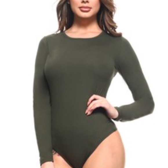 Lady's Long Sleeve Open Back Bodysuit (BS1009_DOL) - Picture 1 of 5